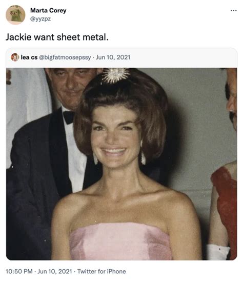 did jackie kennedy eating sheet metal|jackie kennedy bites meme.